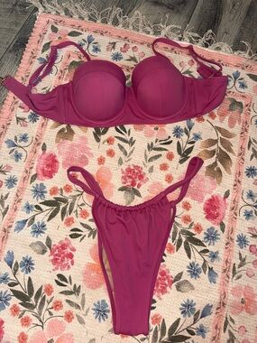 Shade & Shore Fuchsia Bikini Set